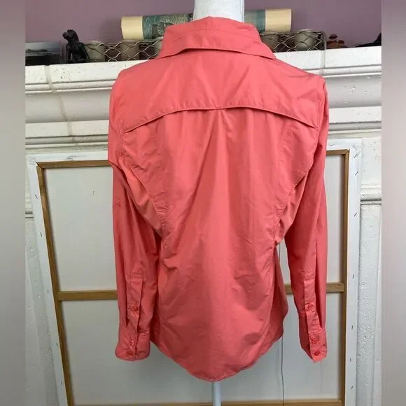 Ascend Coral Button-Up Outdoor Sport Shirt w/ netting lining and zip side pocket - Picture 2 of 15